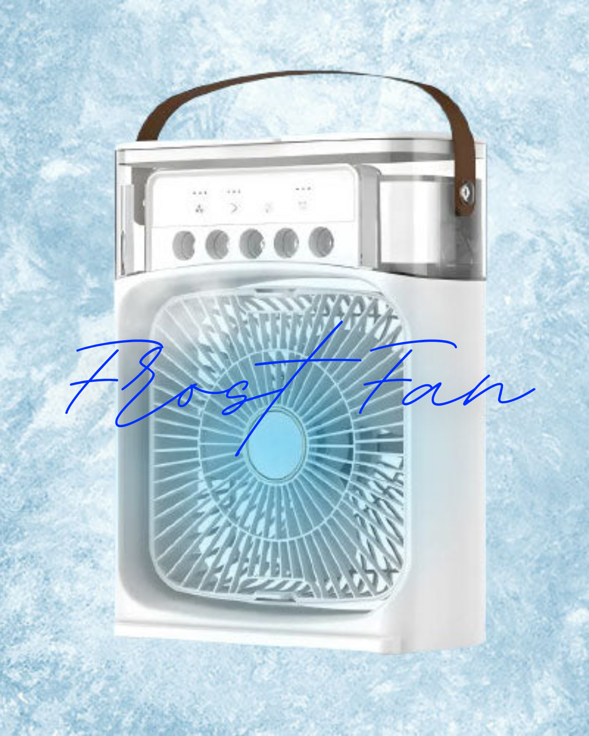 FrostFan Air Cooler with 7 Colors LED Light 1/2/3 H Timer 3 Wind Speeds and 3 Spray Modes